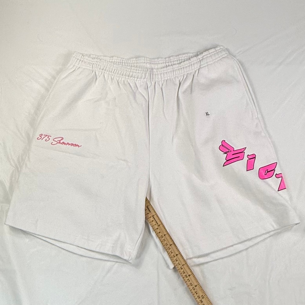 Sicko Born From Pain 375 Showroom White Pink Puff Print Sweat Shorts Mens XL - Picture 6 of 8